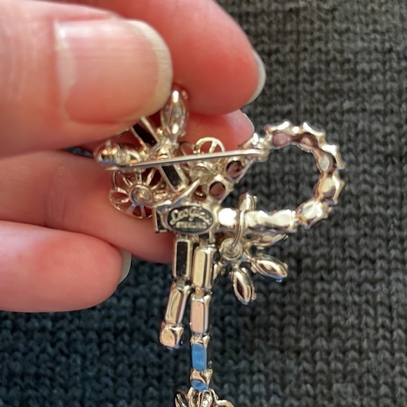 Vintage Leo Glass Sterling Pin Brooch - Picture 4 of 6